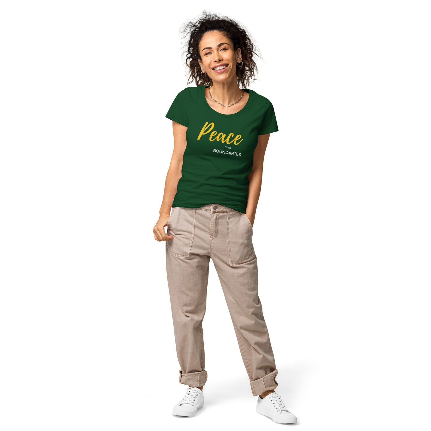 Peace and Boundaries Women’s basic organic t-shirt