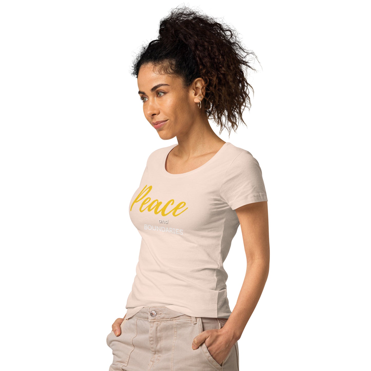 Peace and Boundaries Women’s basic organic t-shirt