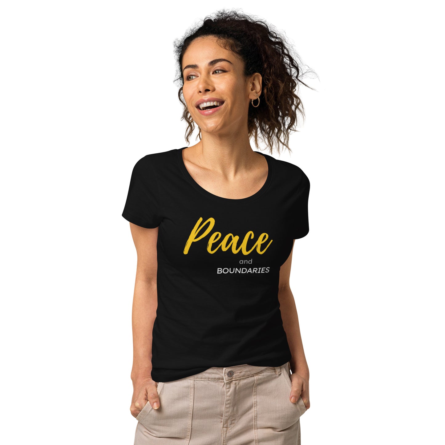 Peace and Boundaries Women’s basic organic t-shirt