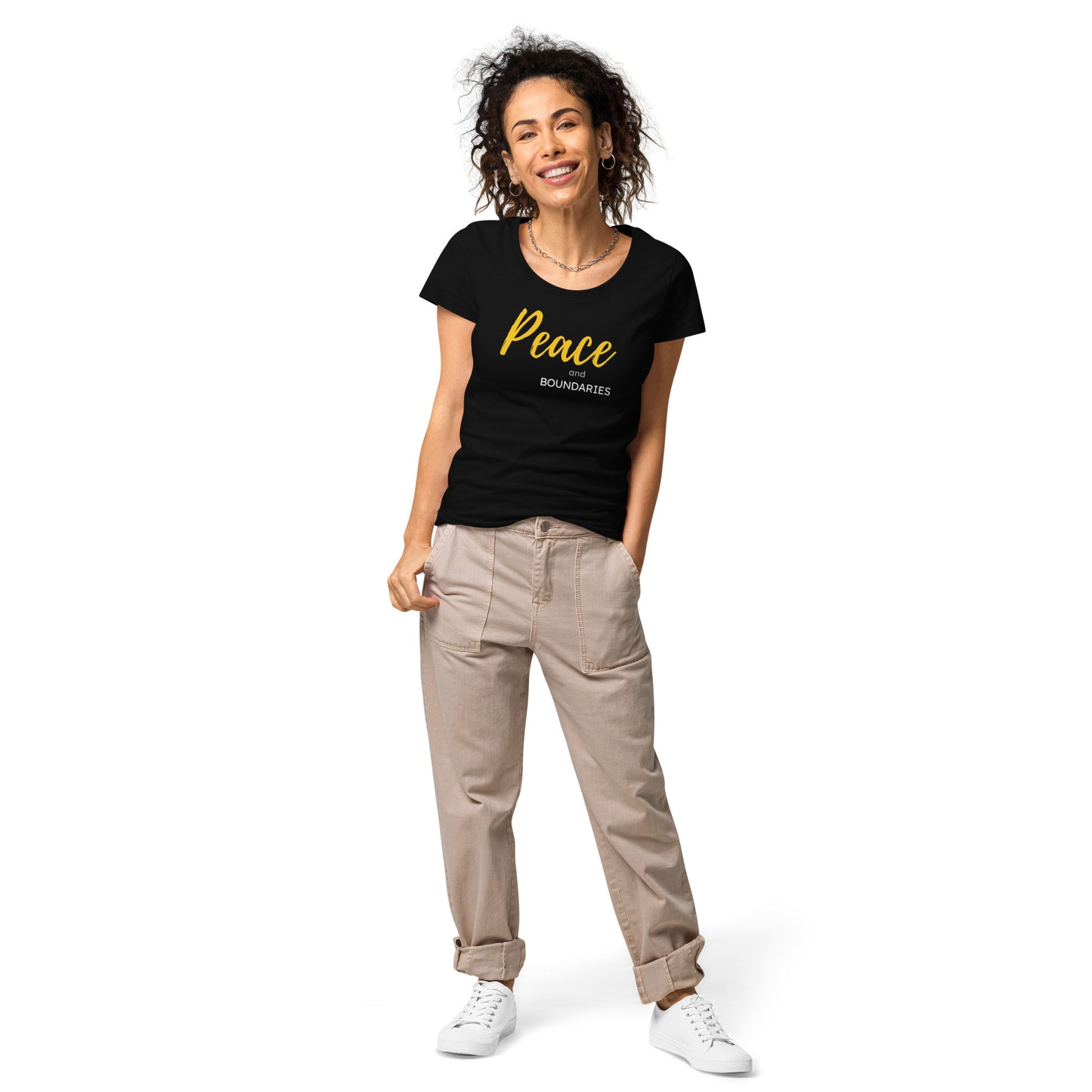Peace and Boundaries Women’s basic organic t-shirt