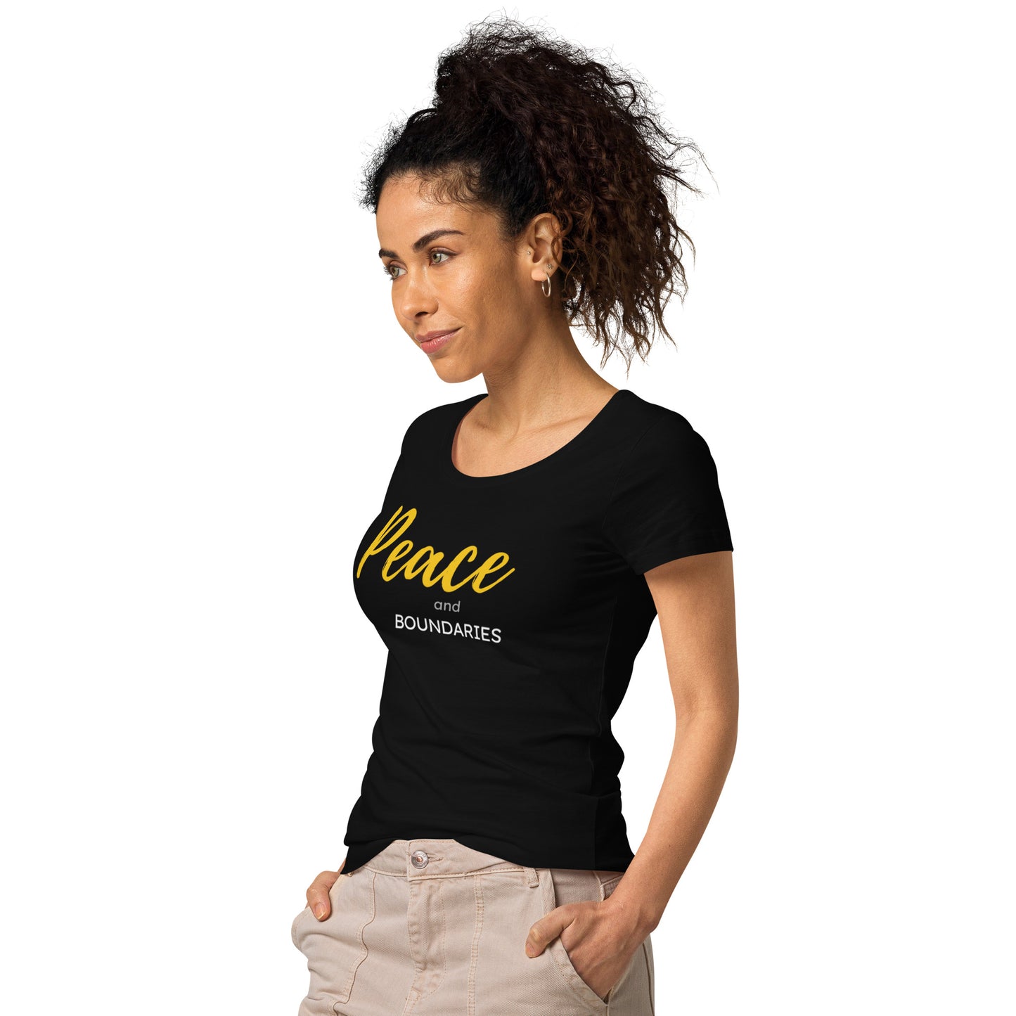 Peace and Boundaries Women’s basic organic t-shirt