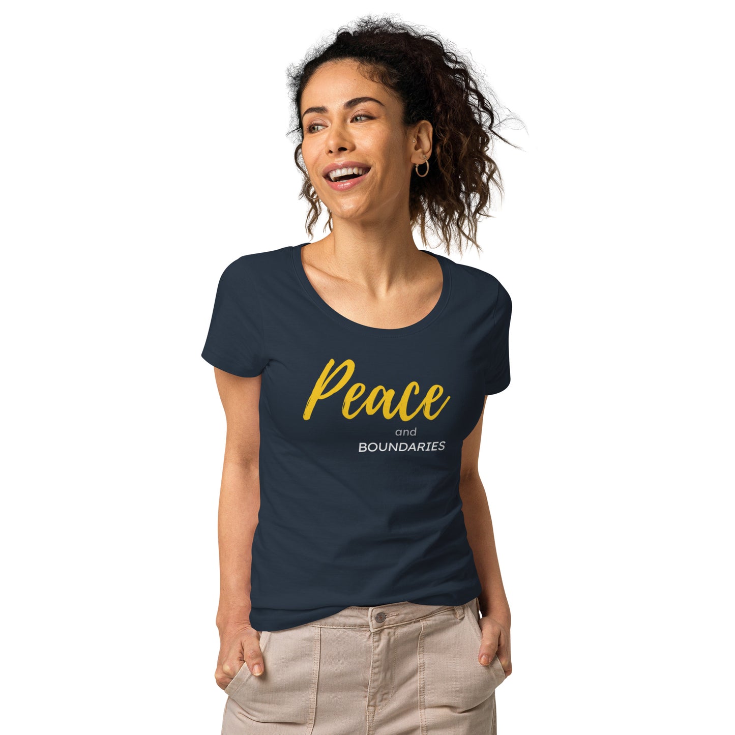 Peace and Boundaries Women’s basic organic t-shirt