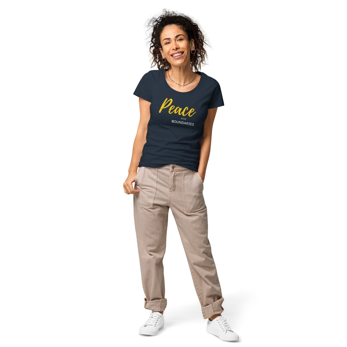 Peace and Boundaries Women’s basic organic t-shirt