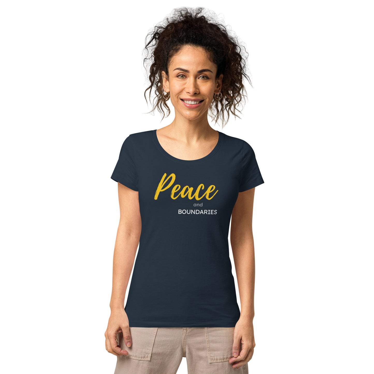 Peace and Boundaries Women’s basic organic t-shirt