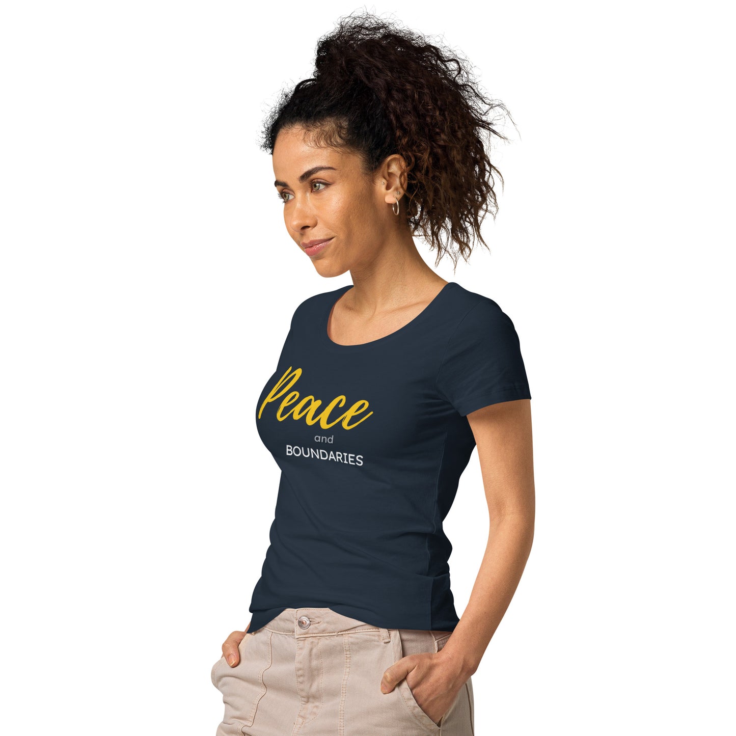 Peace and Boundaries Women’s basic organic t-shirt