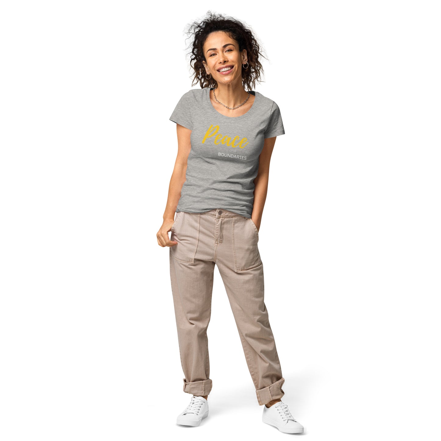 Peace and Boundaries Women’s basic organic t-shirt