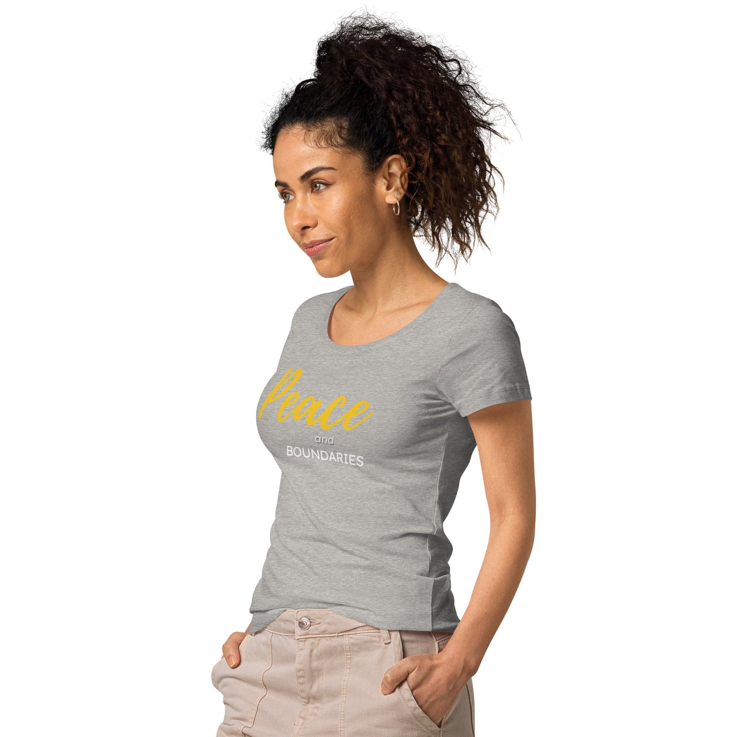 Peace and Boundaries Women’s basic organic t-shirt