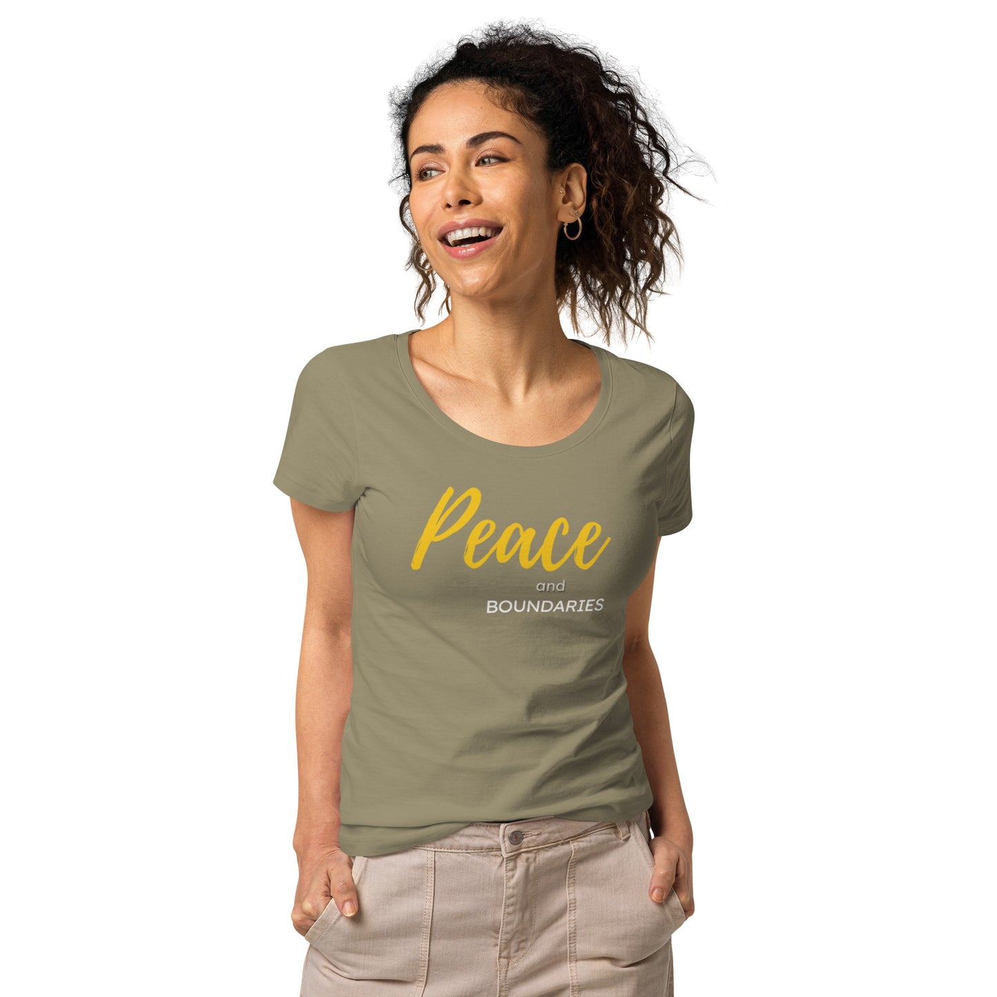Peace and Boundaries Women’s basic organic t-shirt