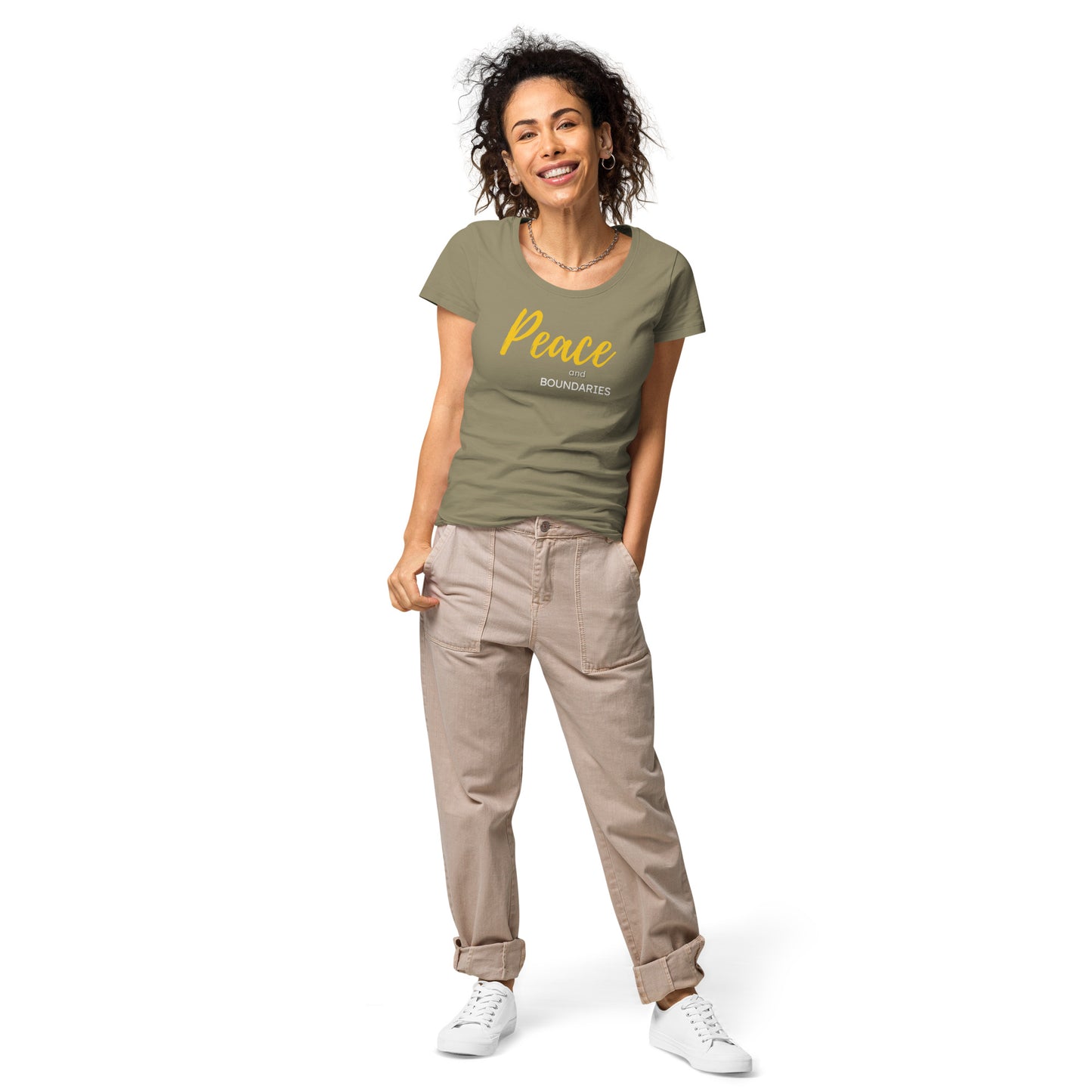 Peace and Boundaries Women’s basic organic t-shirt