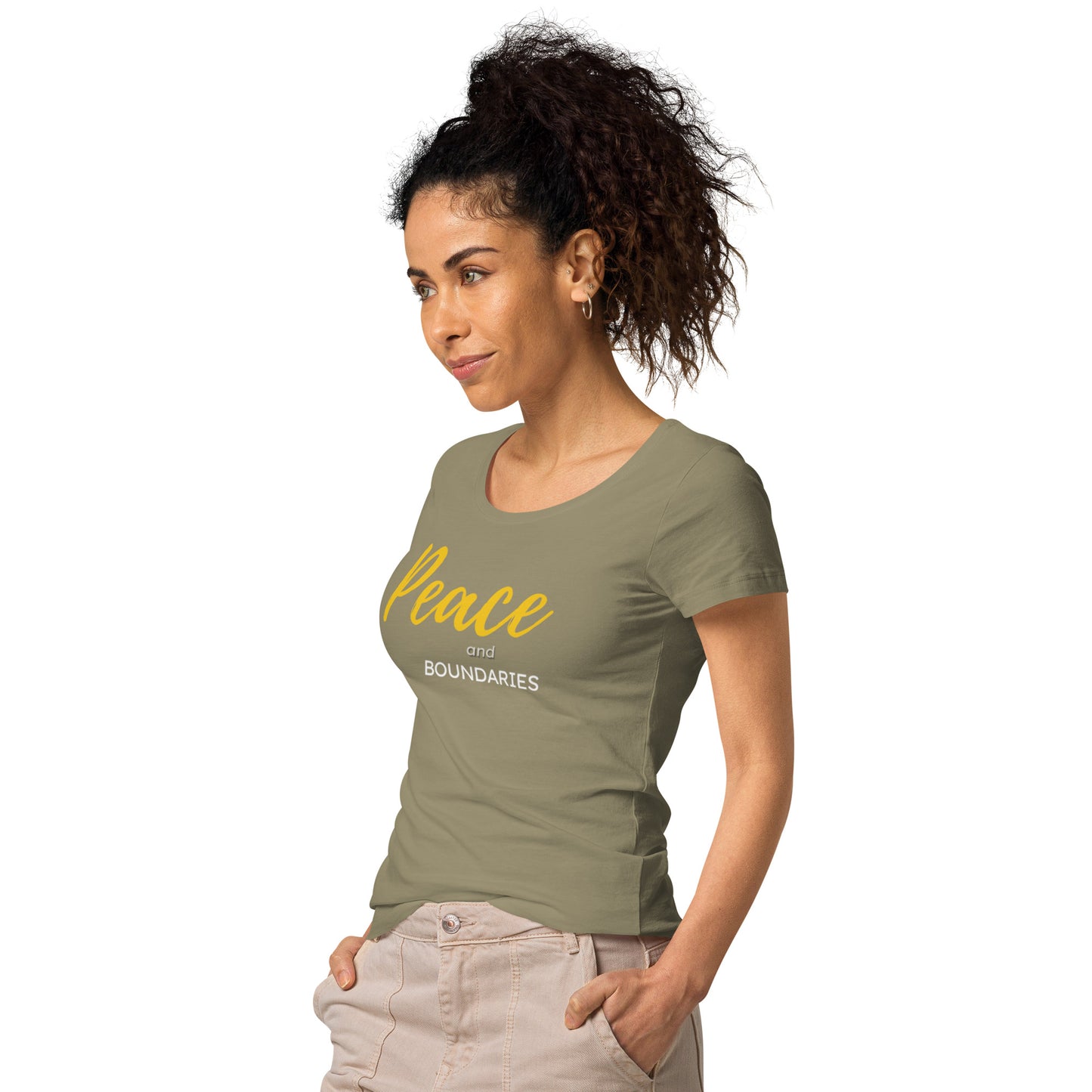 Peace and Boundaries Women’s basic organic t-shirt