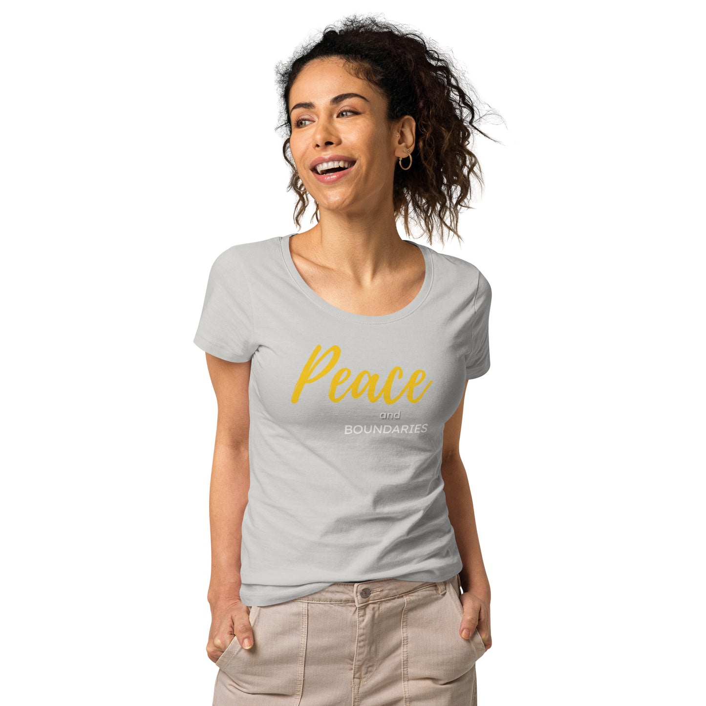Peace and Boundaries Women’s basic organic t-shirt