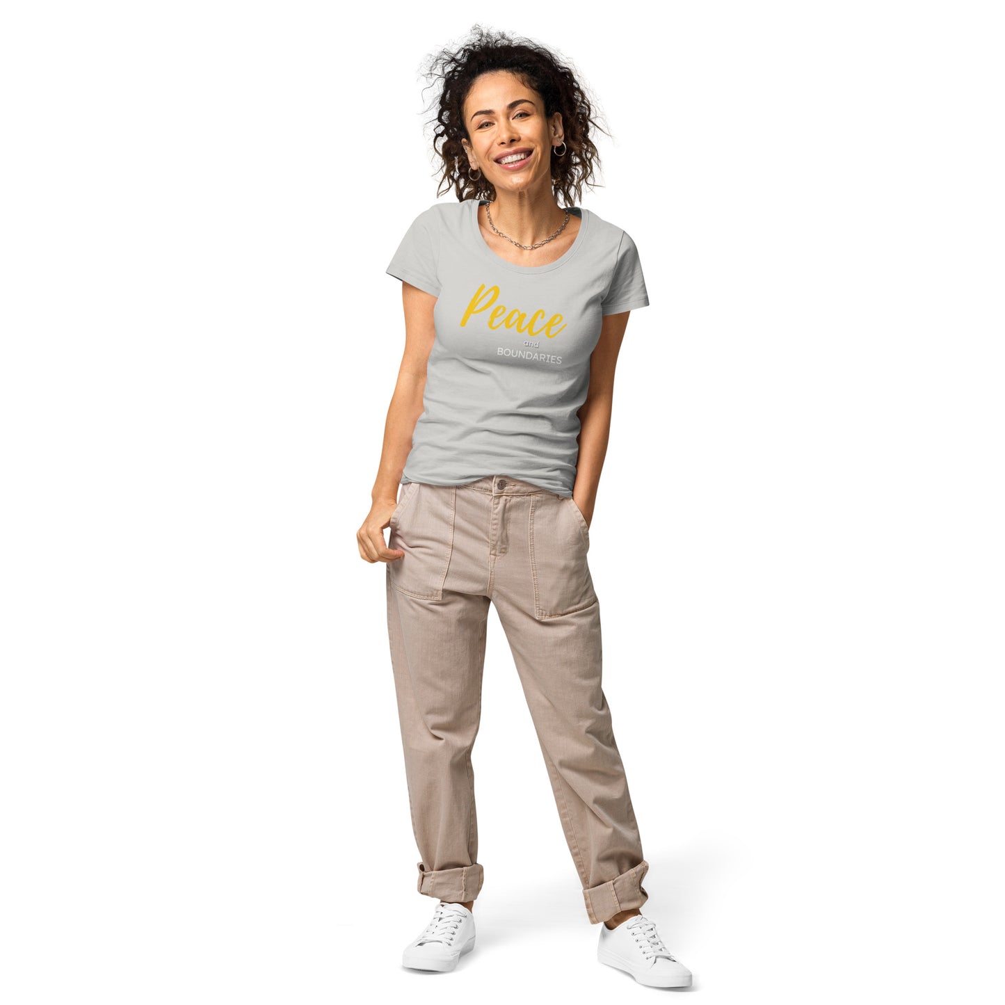 Peace and Boundaries Women’s basic organic t-shirt