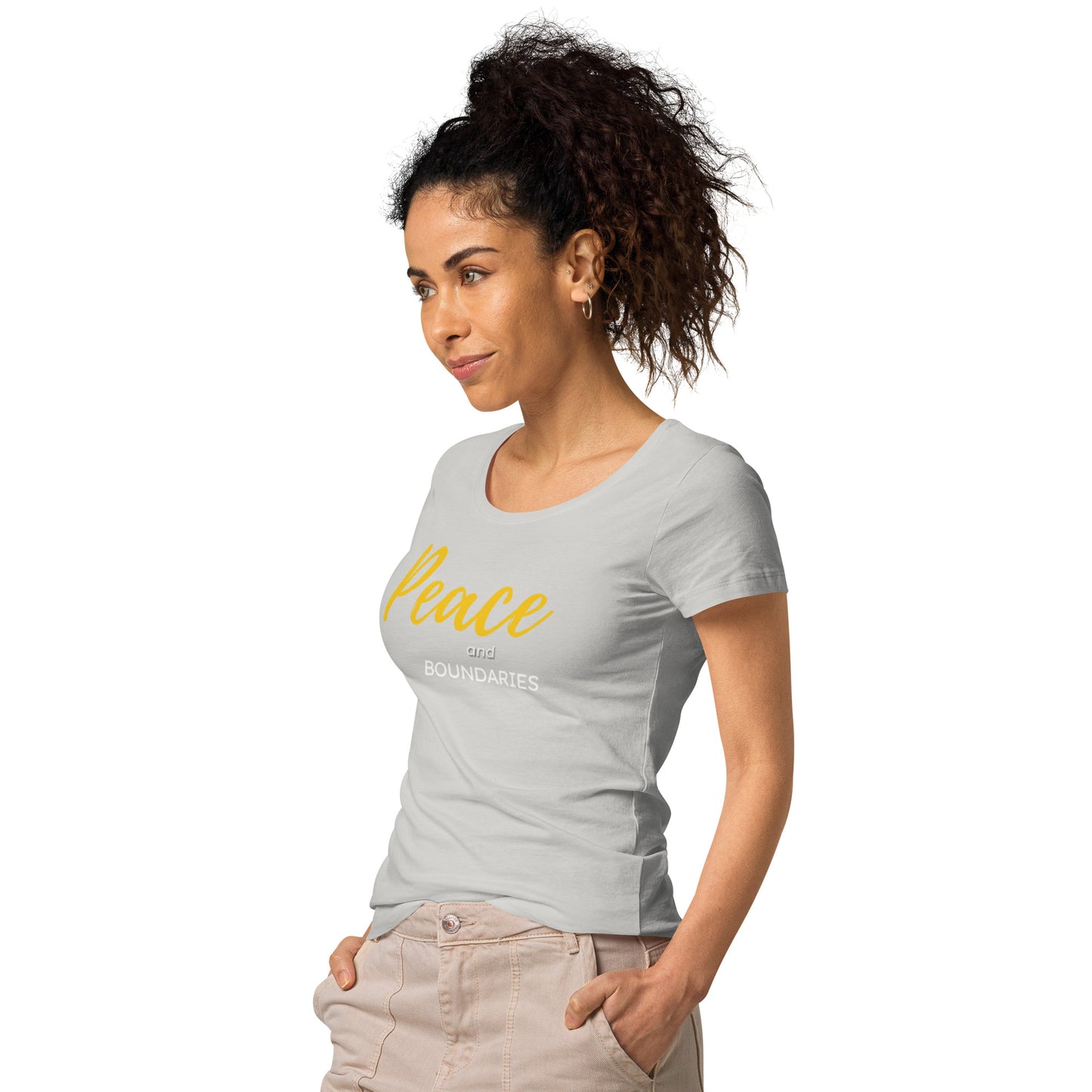 Peace and Boundaries Women’s basic organic t-shirt