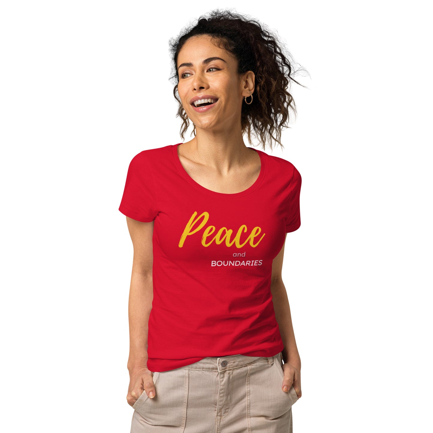 Peace and Boundaries Women’s basic organic t-shirt