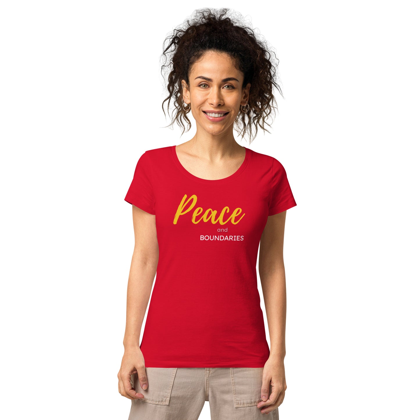 Peace and Boundaries Women’s basic organic t-shirt