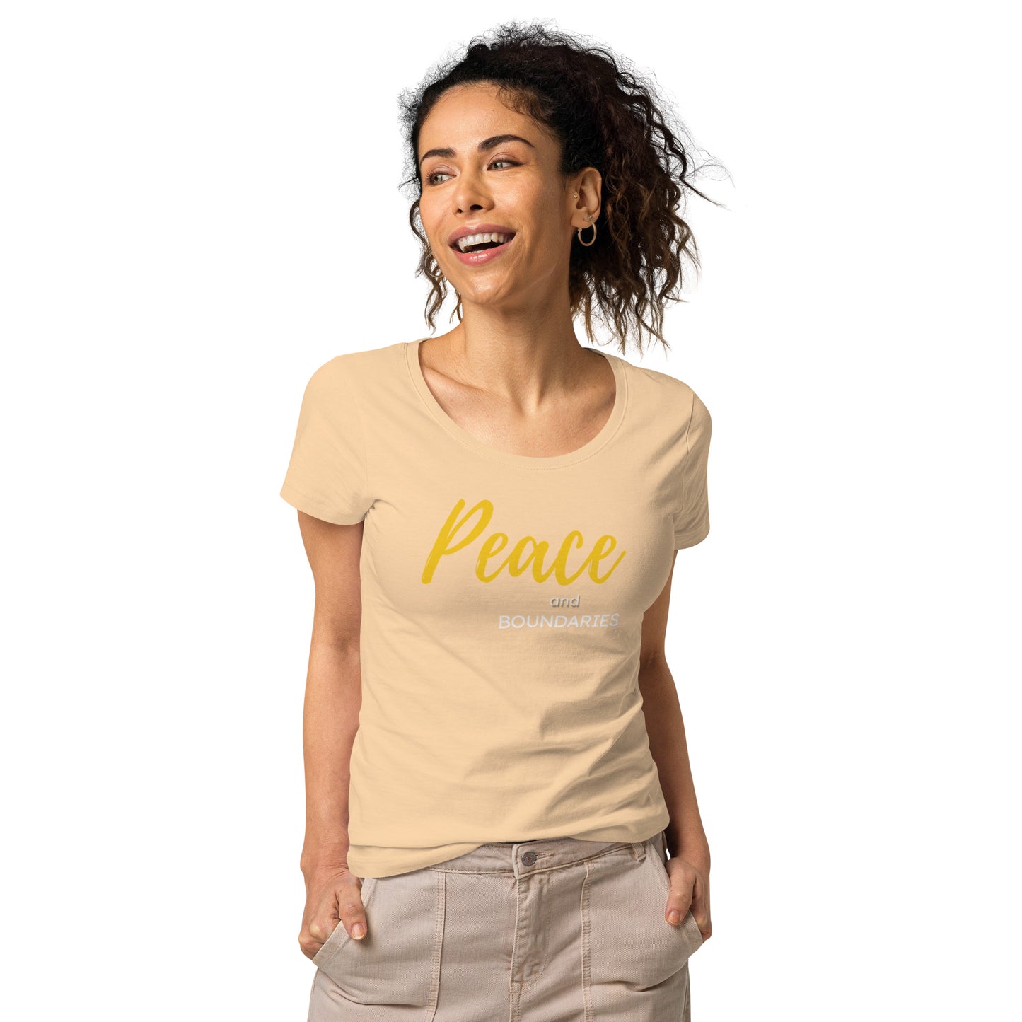 Peace and Boundaries Women’s basic organic t-shirt