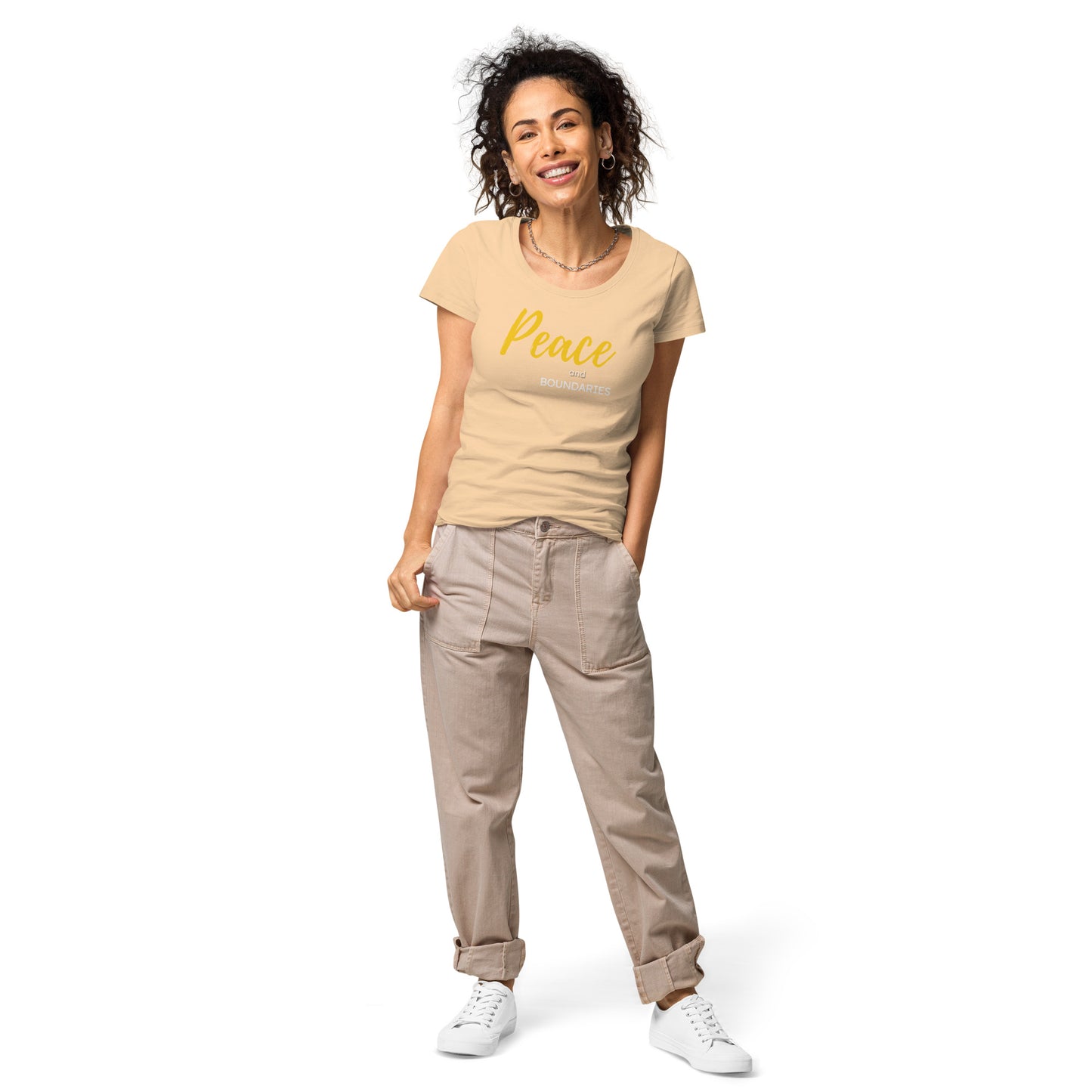 Peace and Boundaries Women’s basic organic t-shirt