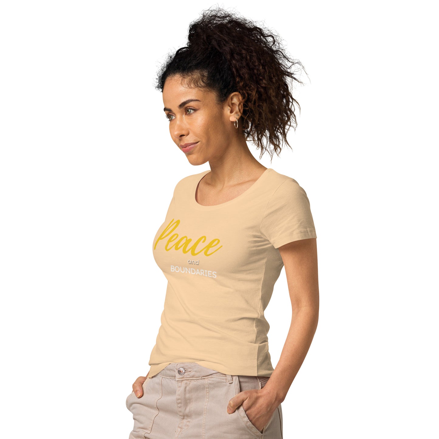 Peace and Boundaries Women’s basic organic t-shirt