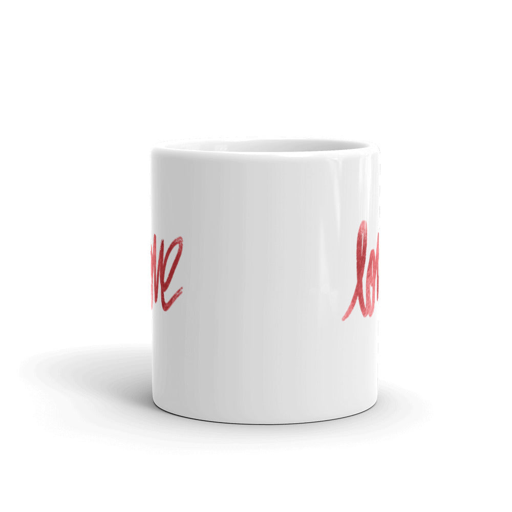 Love White glossy mug