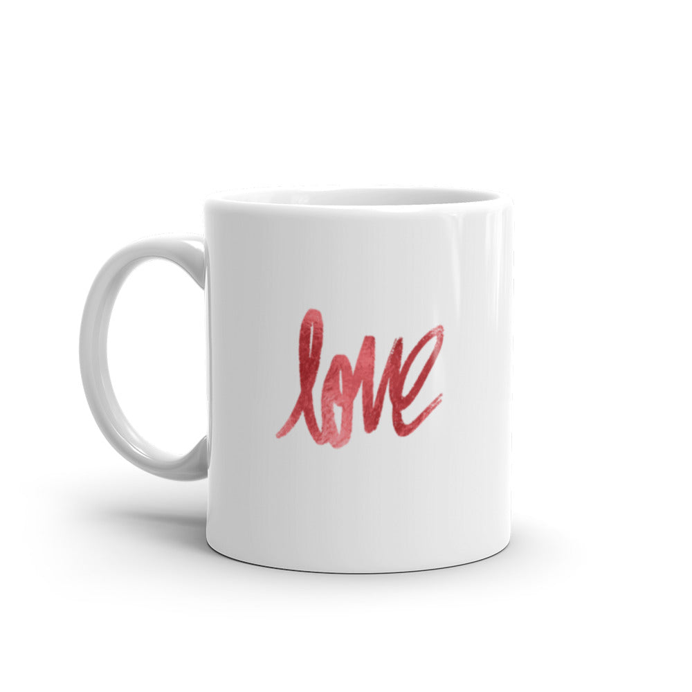 Love White glossy mug