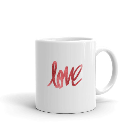 Love White glossy mug